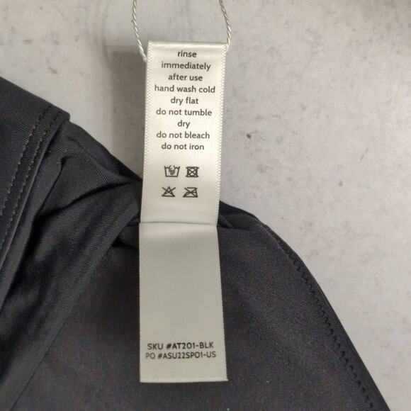 NWT Andie Tahiti Top Black Adjustable Straps Metal Hardware V Neck Bikini L - Picture 7 of 9